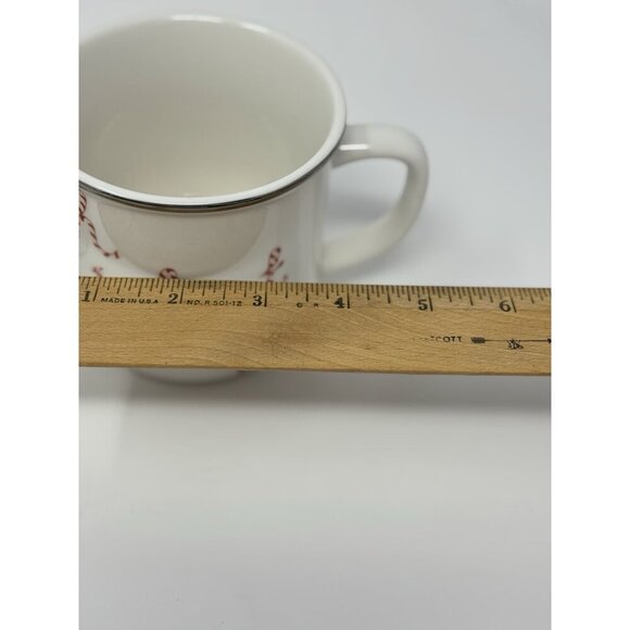 Pottery Barn lot of 2 Peppermint Sentiments HO HO HO Christmas Mugs Holiday - Picture 11 of 11